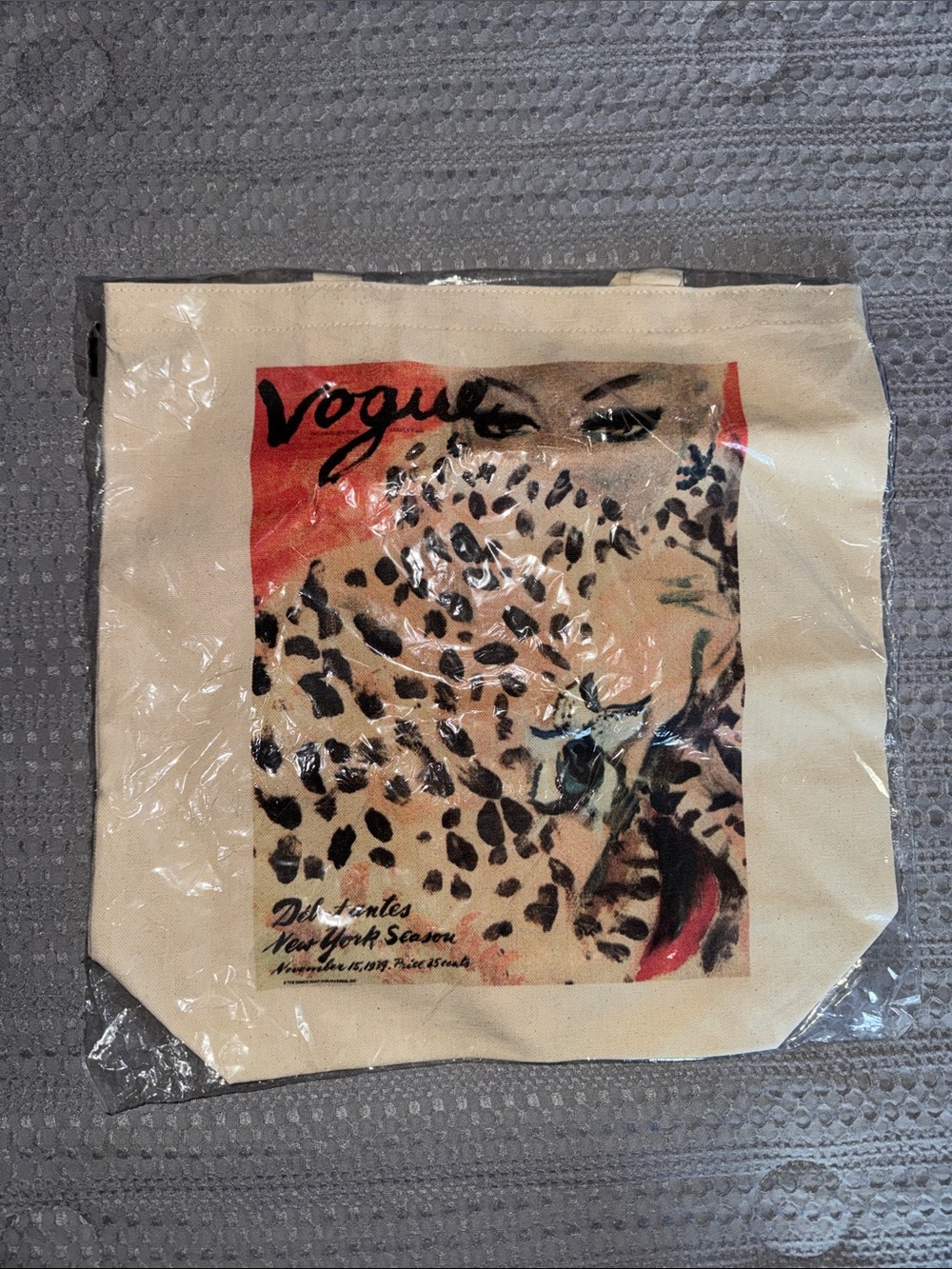 Vogue Canvas Tote Bag - Cream, Black, Red